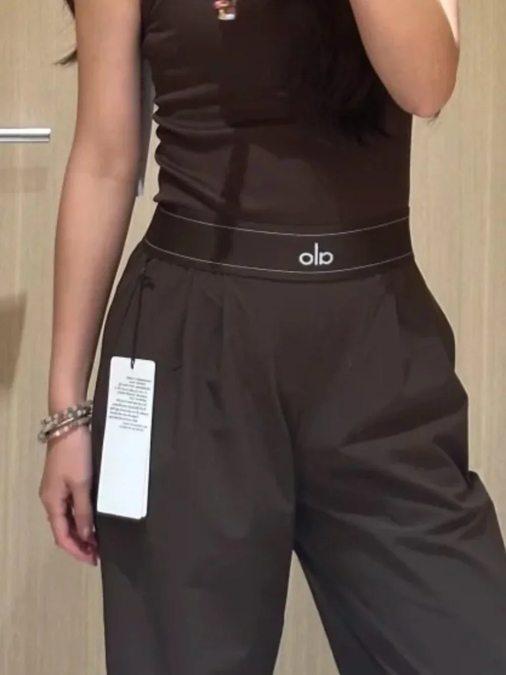 NWT Alo Yoga Suit Up Trouser Espresso Brown Wide Leg Pants 30 Inseam🤎🤎